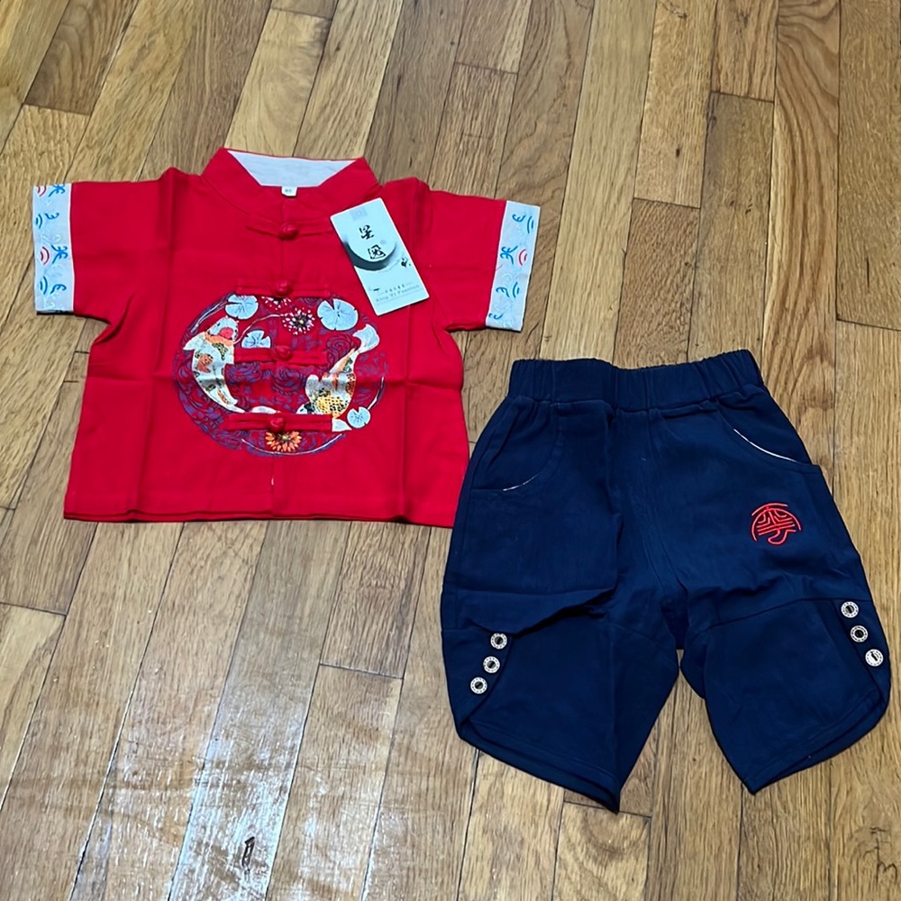 2024 Little Girls Boys Kids Chinese New Year Traditional Blouse Lunar New Year